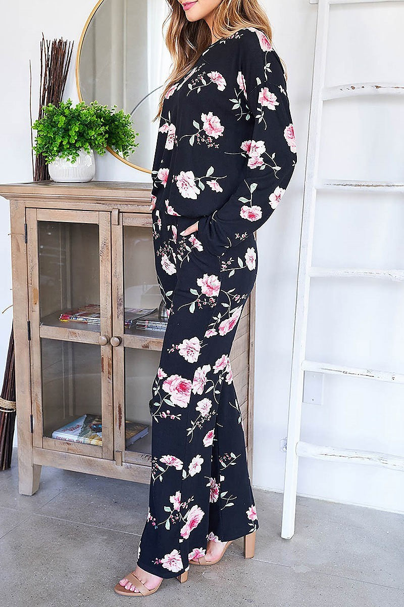 Florla print top and pants set (EF2715)