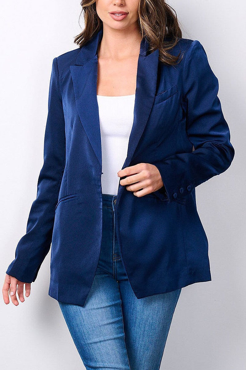 Long sleeve button closure blazer (EFWT7535)