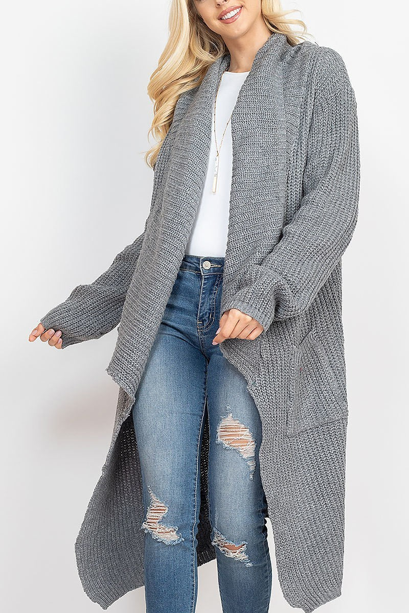 Knee length shawl cardigan (DGS5285)