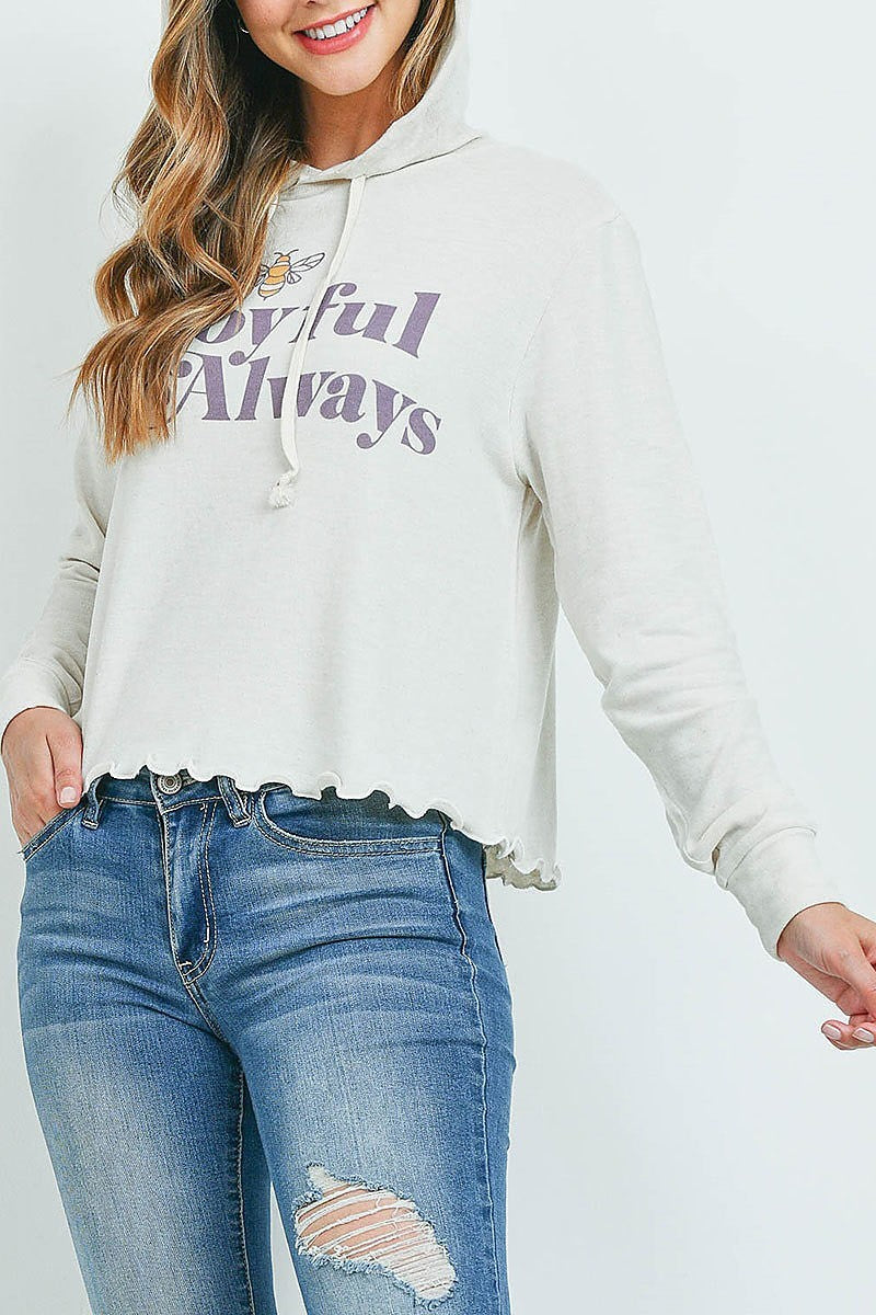 Joyful always graphic hoodie top (ED9479)