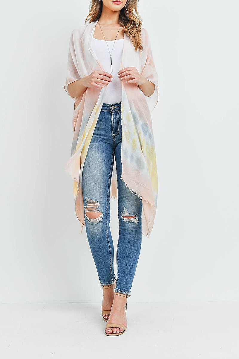 Tie dye open front kimono (ED9659-REST)