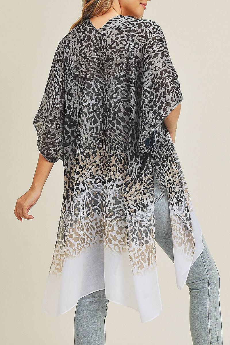 Multi color leopard kimono (EF3407)