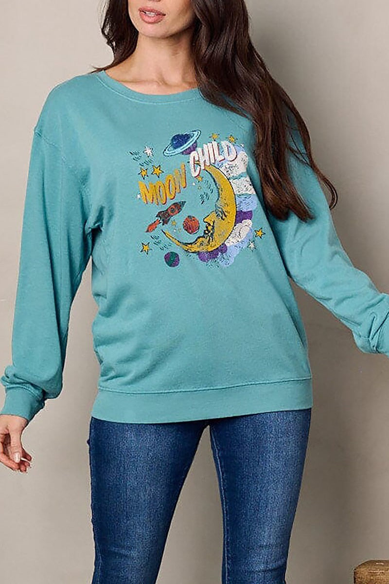 Long sleeve graphic sweater (EFWT2178)