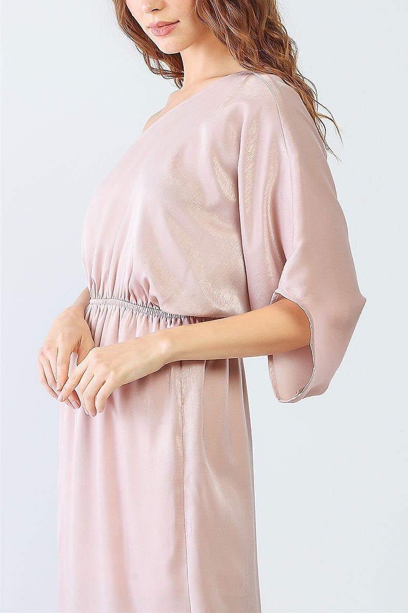 One shoulder batwing sleeve maxi dress (TED1293)