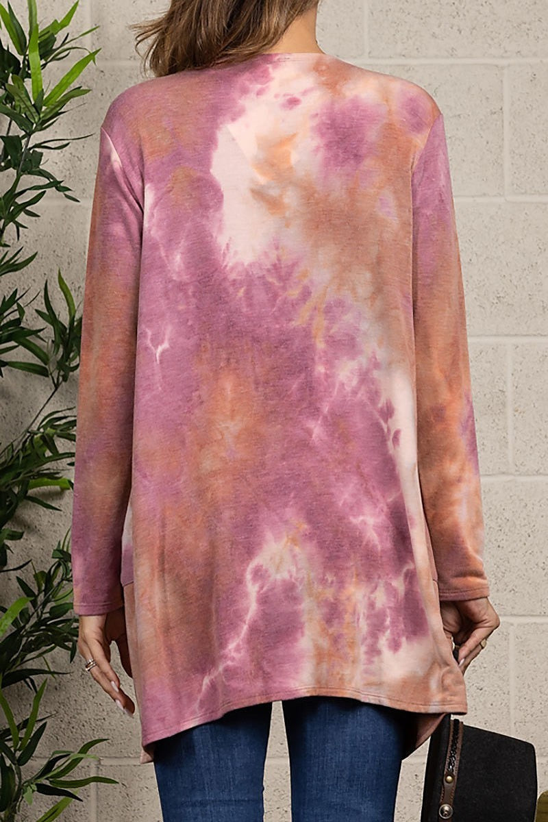 Tie dye pocket detail cardigan (EDSW2031)