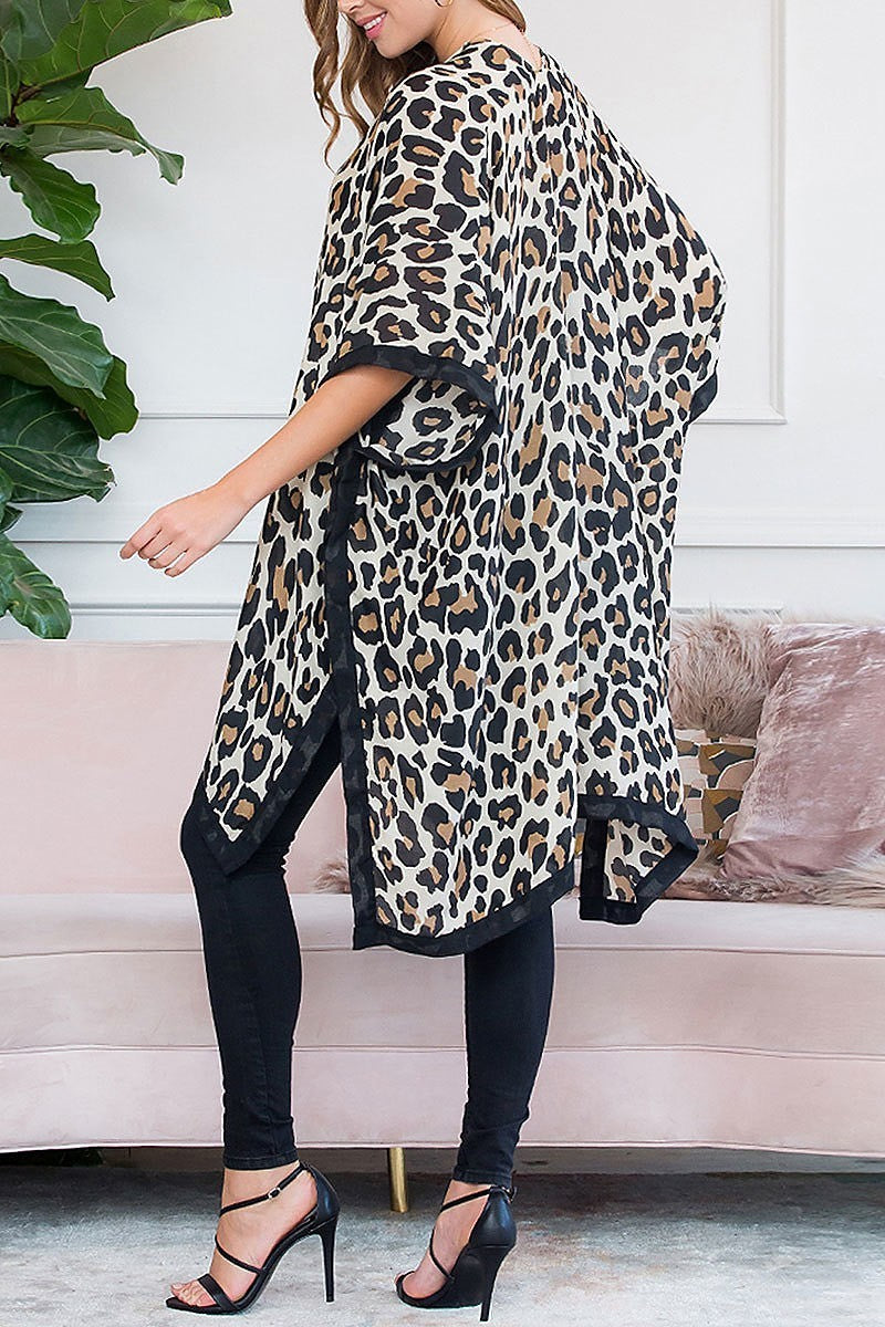 Leopard open front cardigan (EF2535)