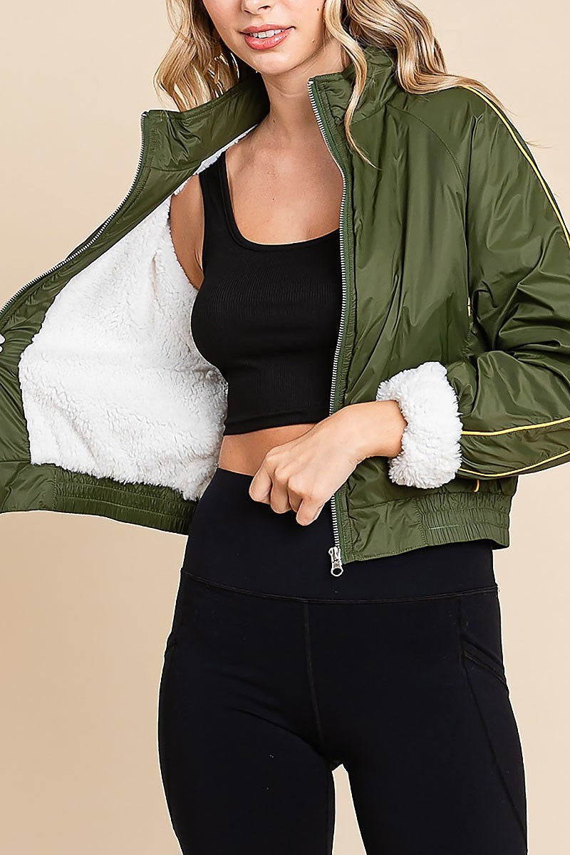 Faux sherpa lining track jacket (EDH1769)