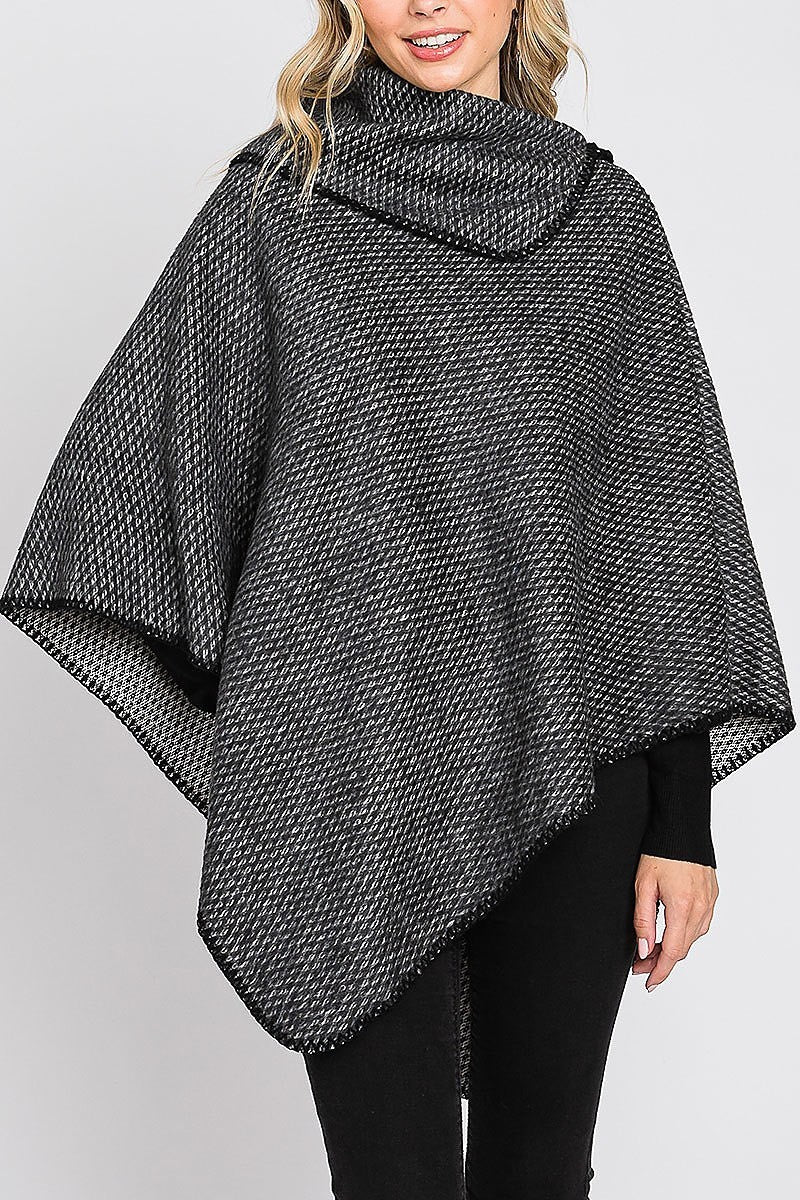 Solid textured neck poncho (DGS6122)