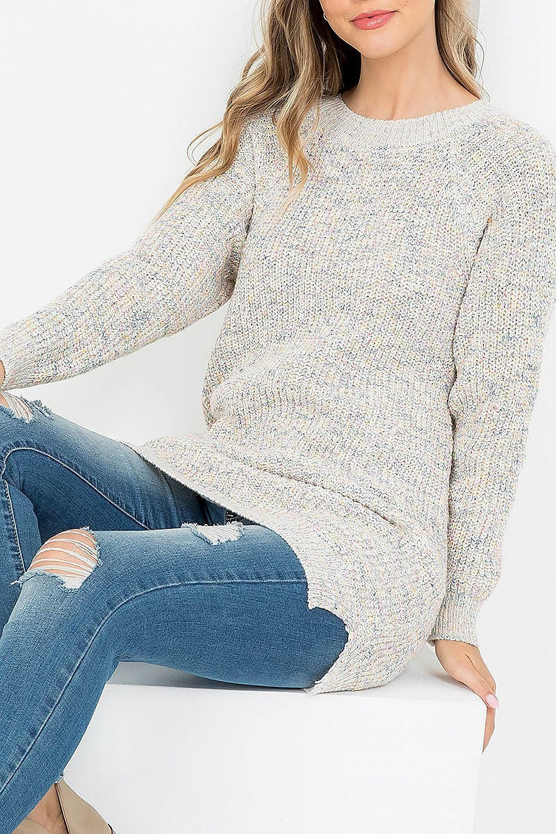 Round neck multi long sleeve sweater (DGS5680)