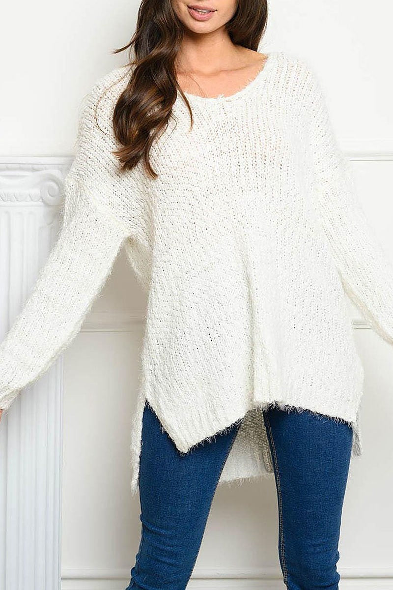 Long sleeve v neck sweater (EDWT4046)