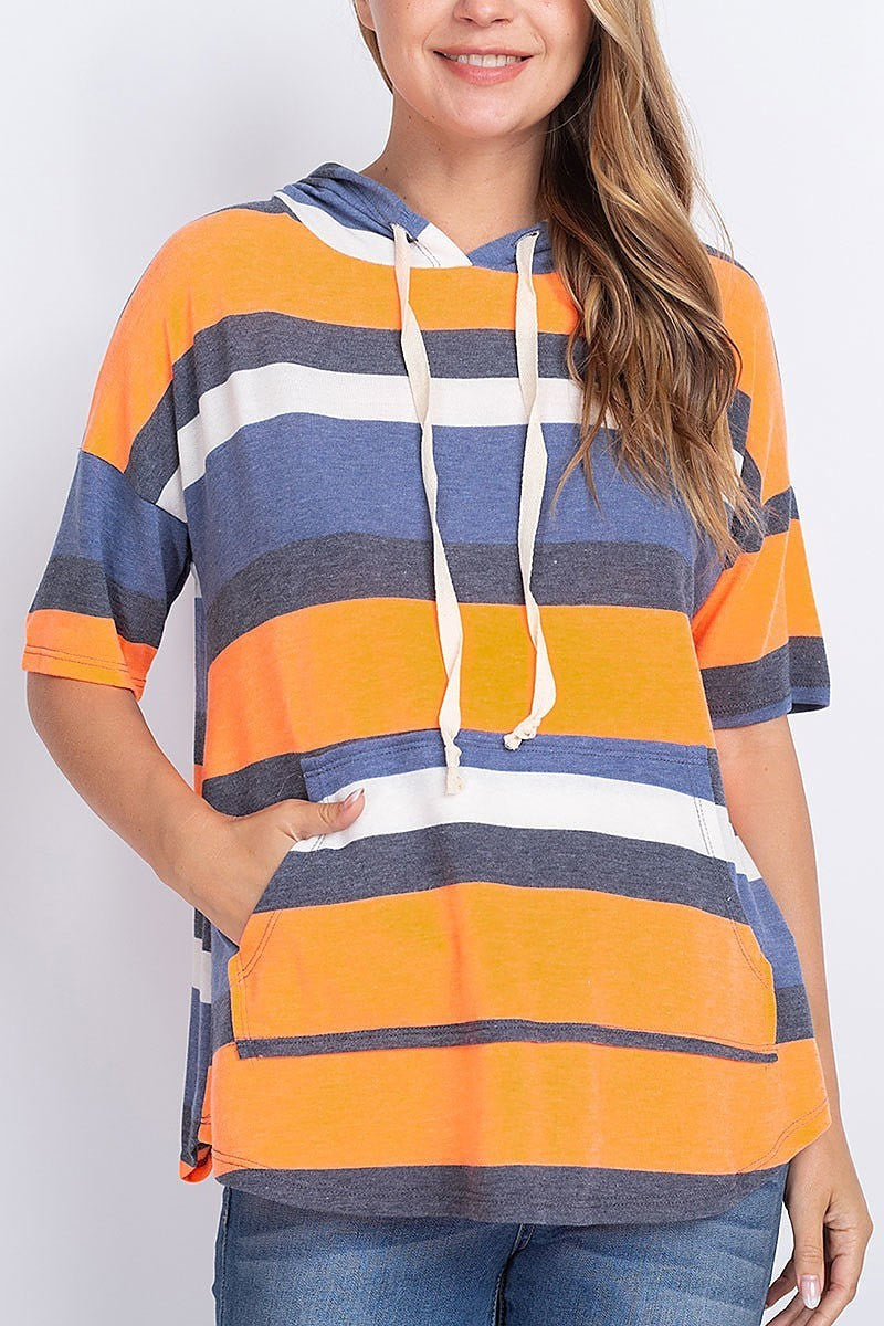 Stripe hoodie top (EF1910)