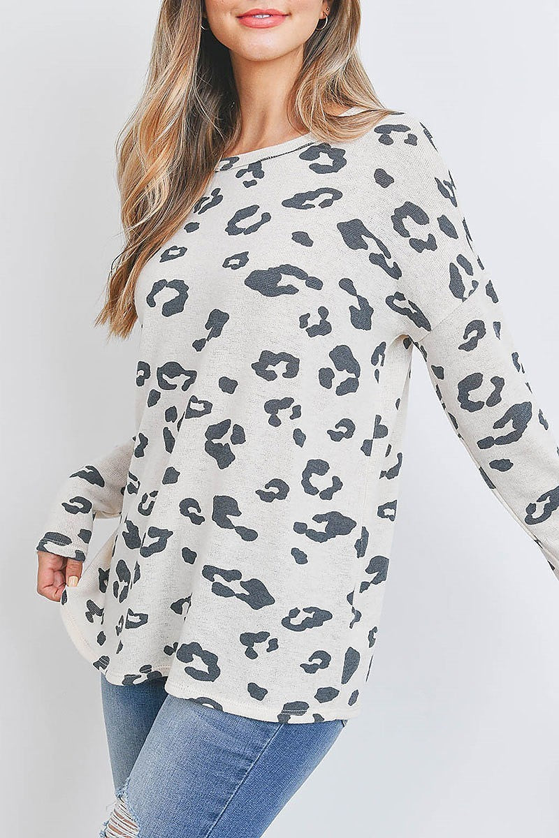 Leopard print long sleeve top (EF2738)