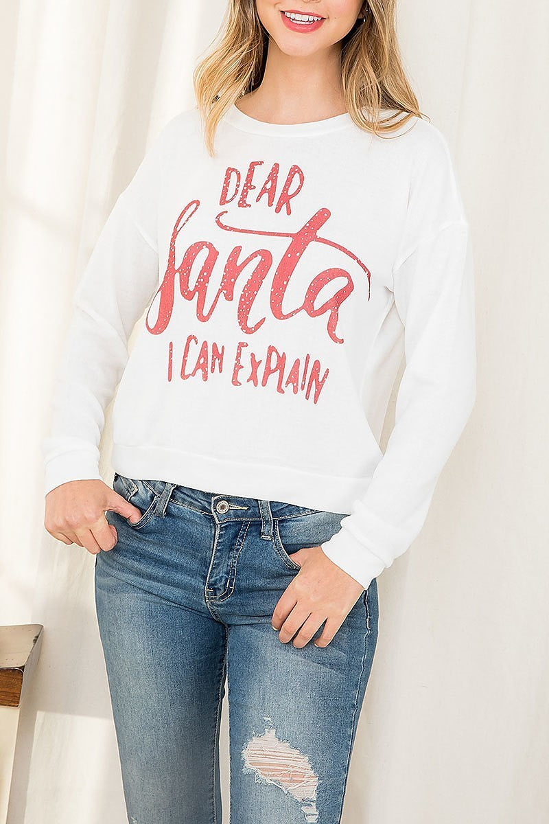 Dear santa i can explain print top (EF2612)