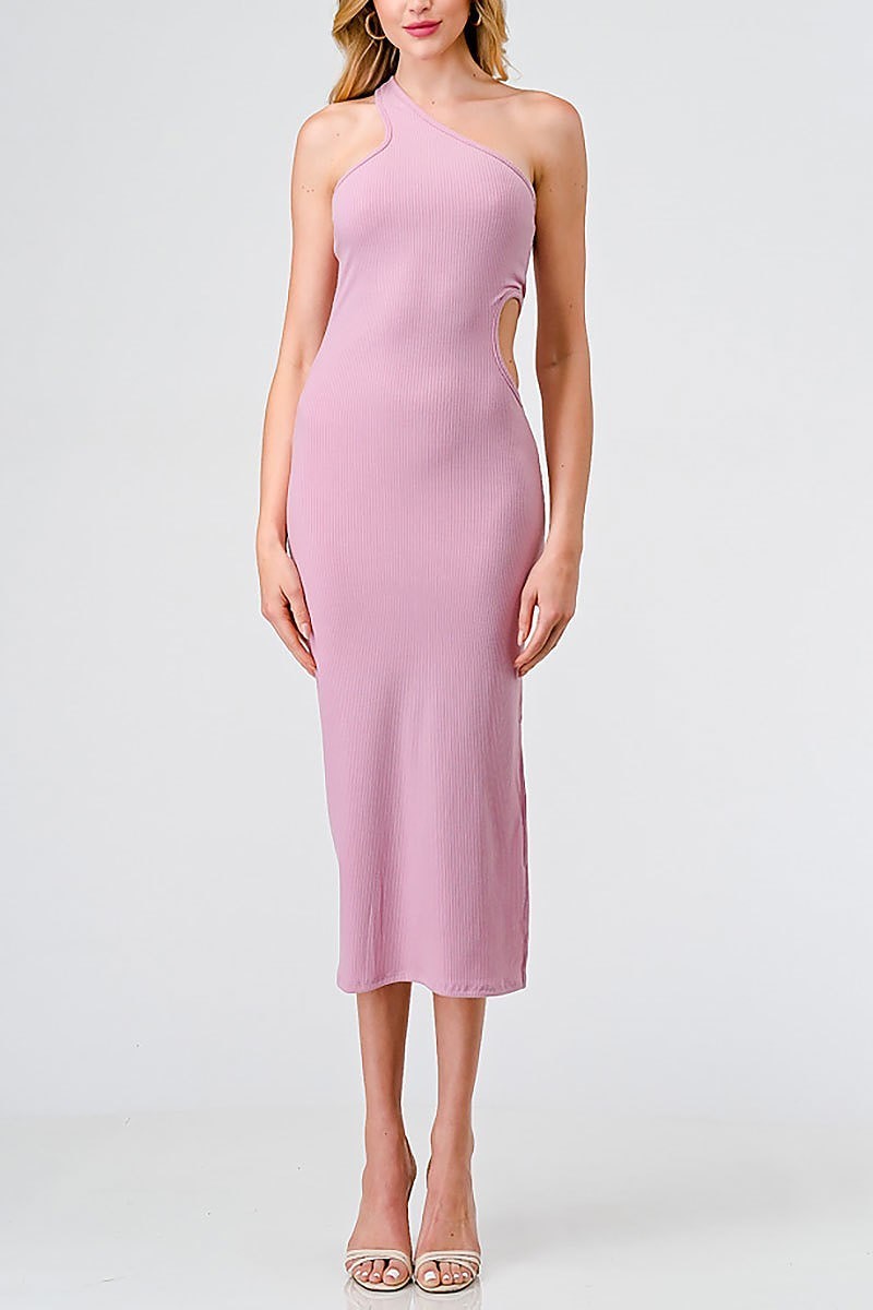 One shoulder cutout side midi dress (TED1807)