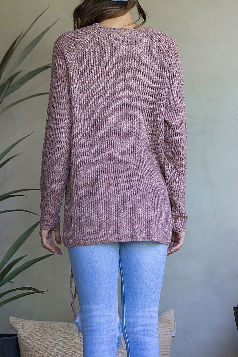 Soft knit crisscross sweater (EDSW3670)