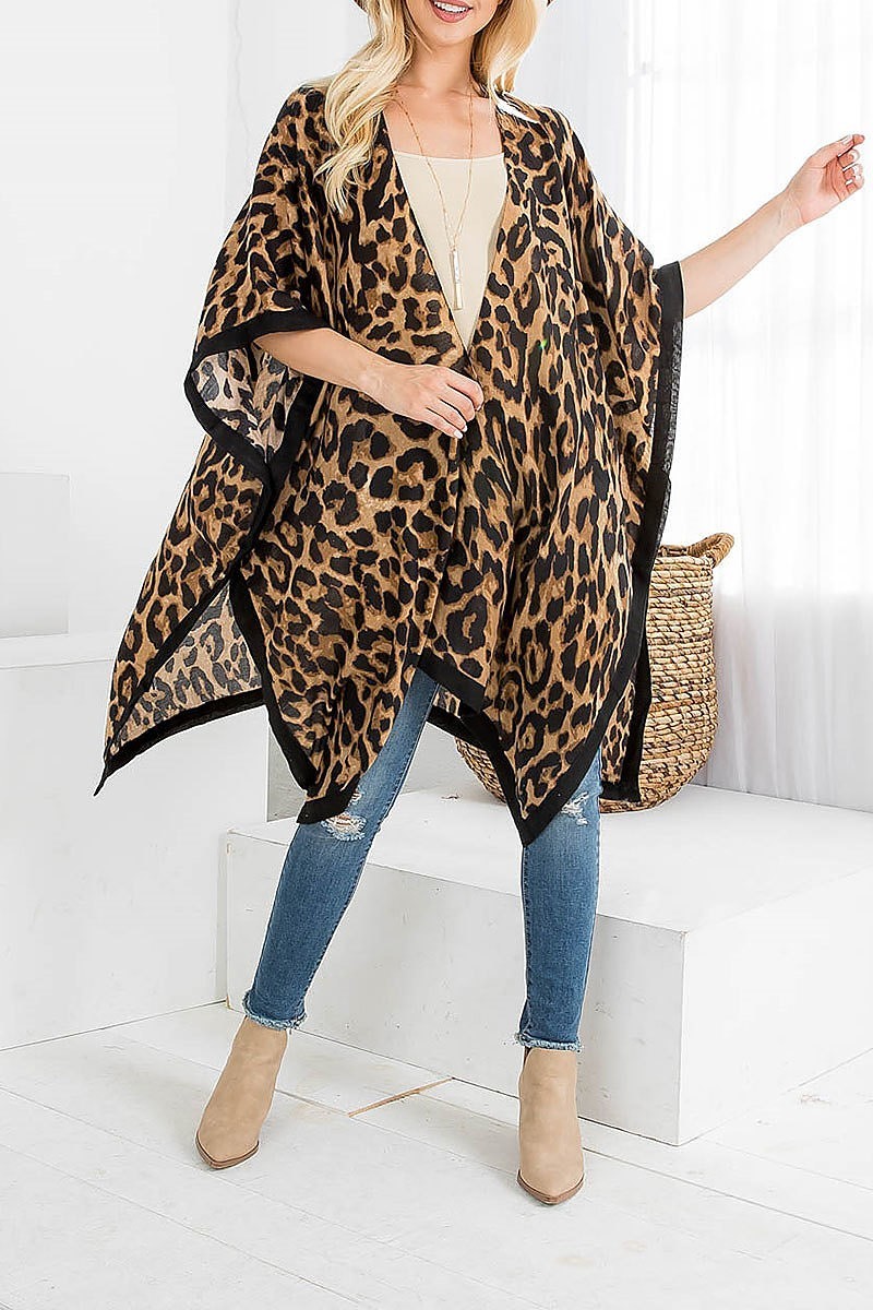 Leopard open front cardigan (EF2534)