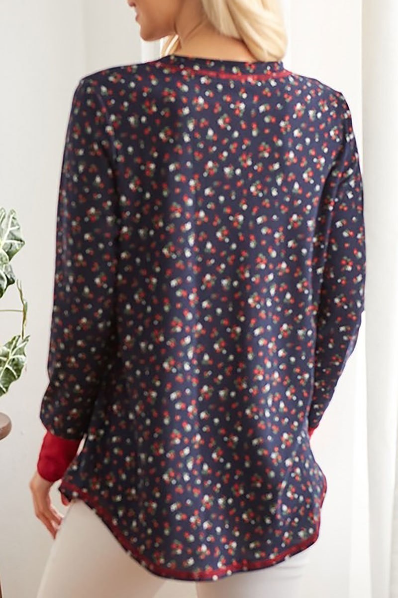 Solid pocket floral top (EF4964)