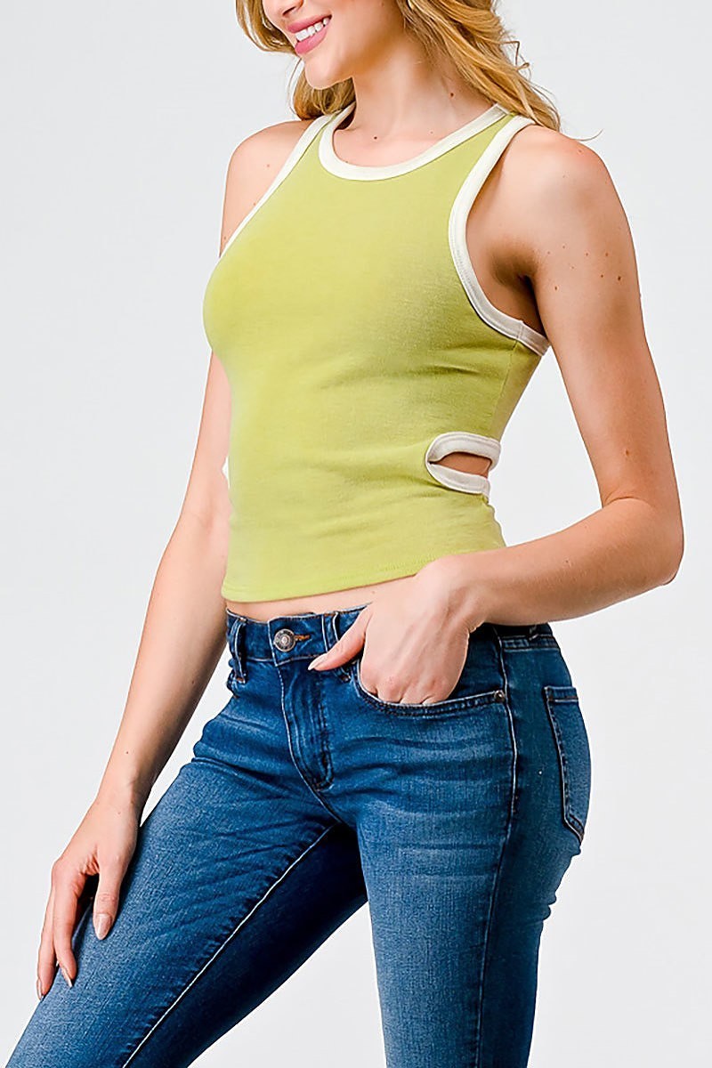 Cutout back color block solid top (TED1808)