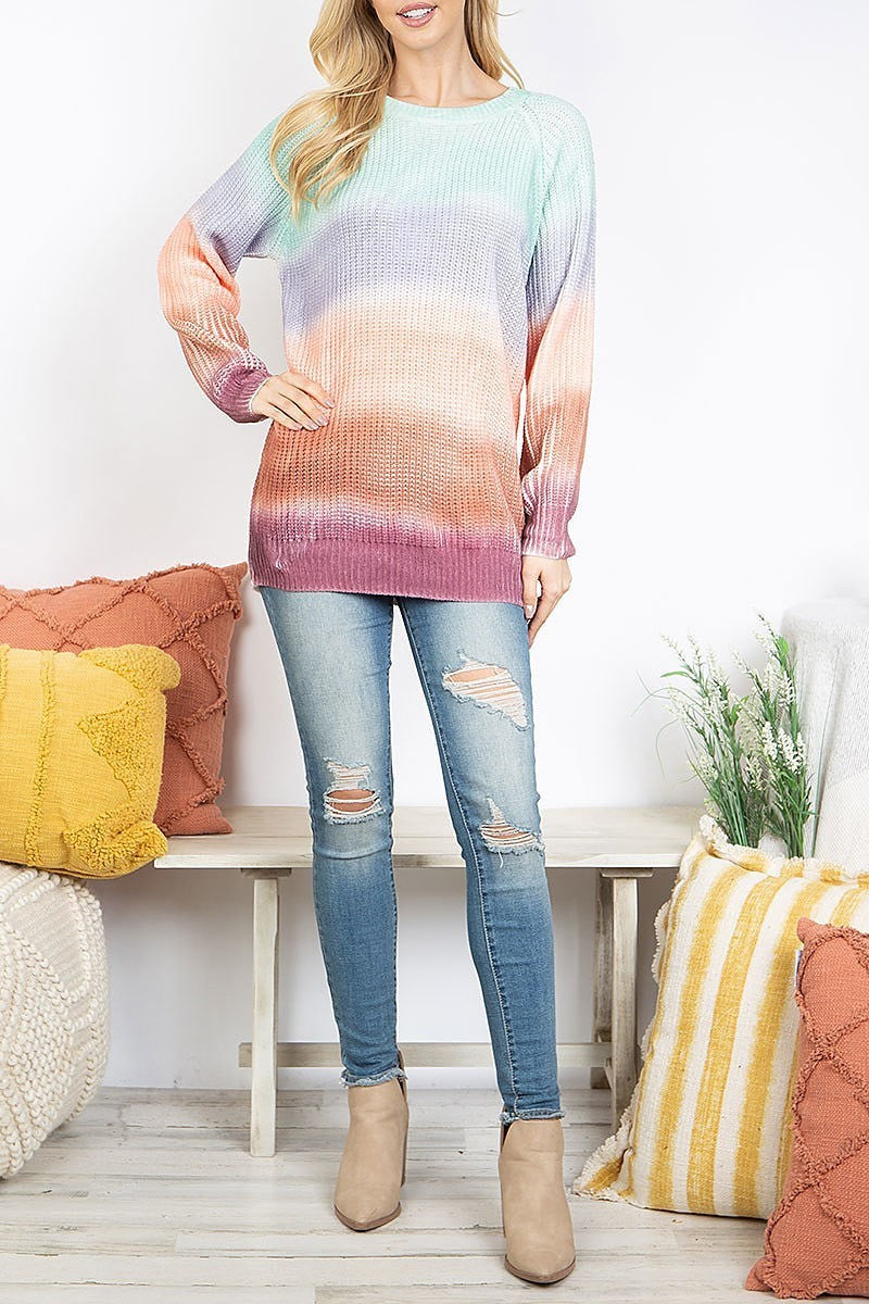 Multi tie dye knitted sweater (DGS5820)