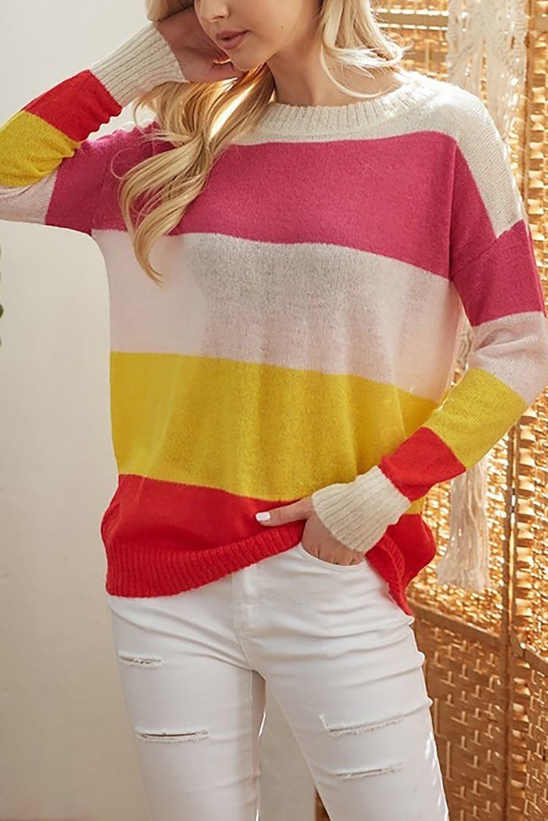 Colorblock longsleeve sweater top (DGS6172)