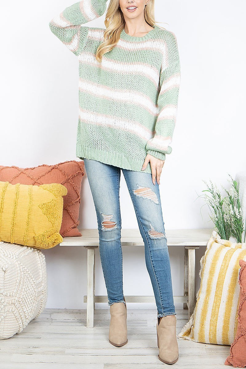 Multi stripes knitted sweater (DGS5809)