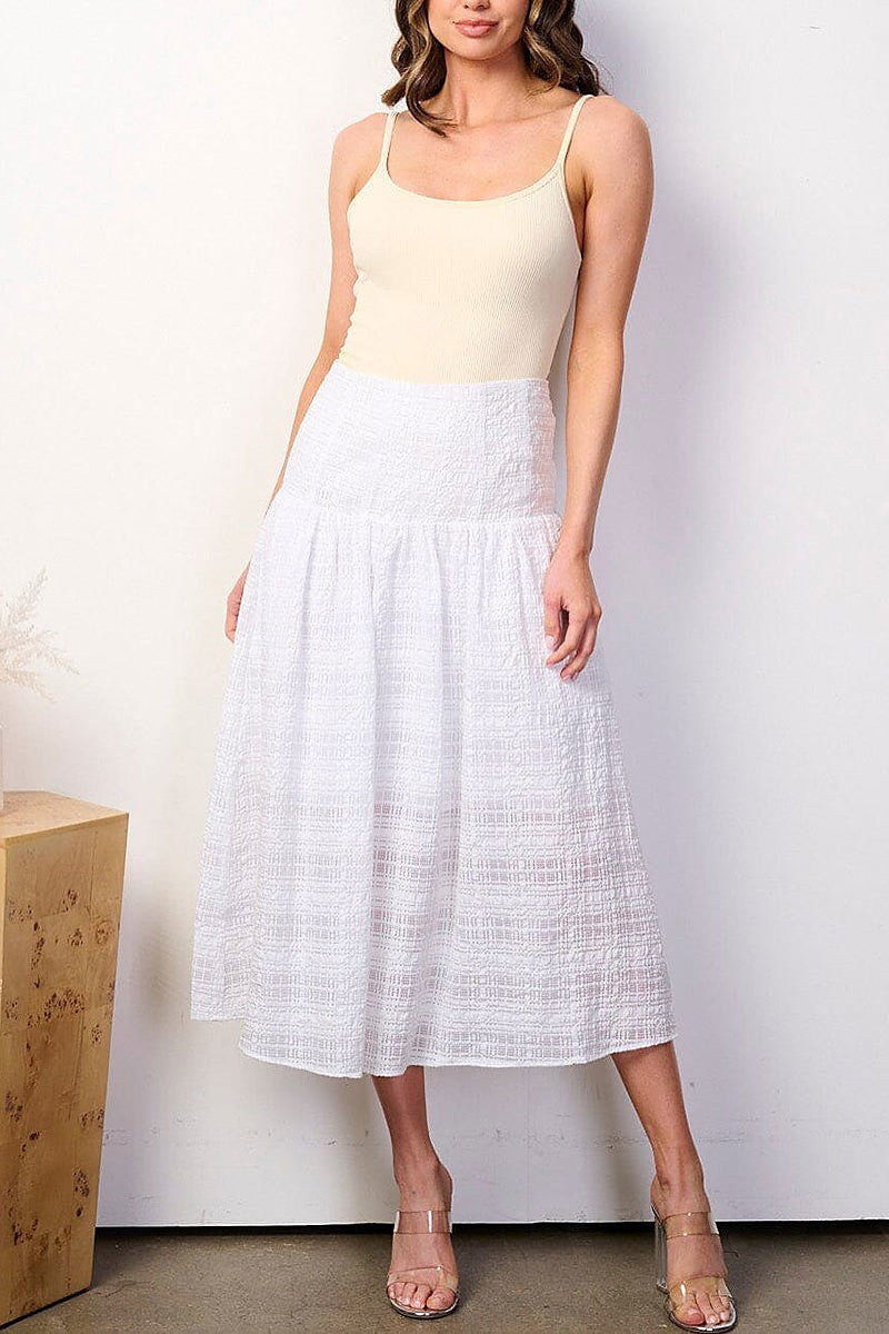 Zip up detailed midi skirt (EFWT8935)