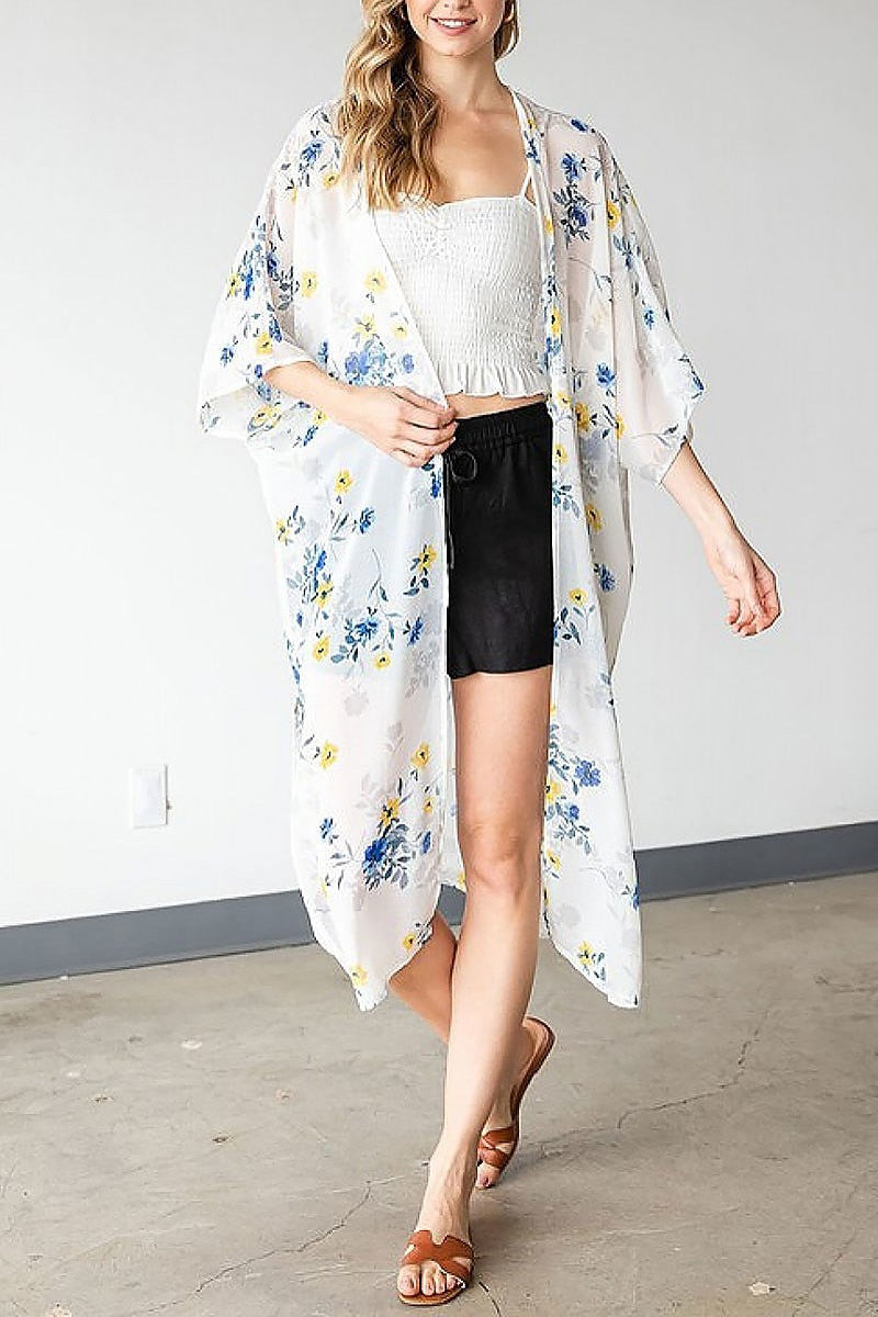 Floral long body cardigan (EF6115)