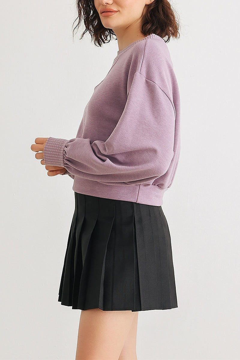 Long sleeve crew neck crop top (TED1929)