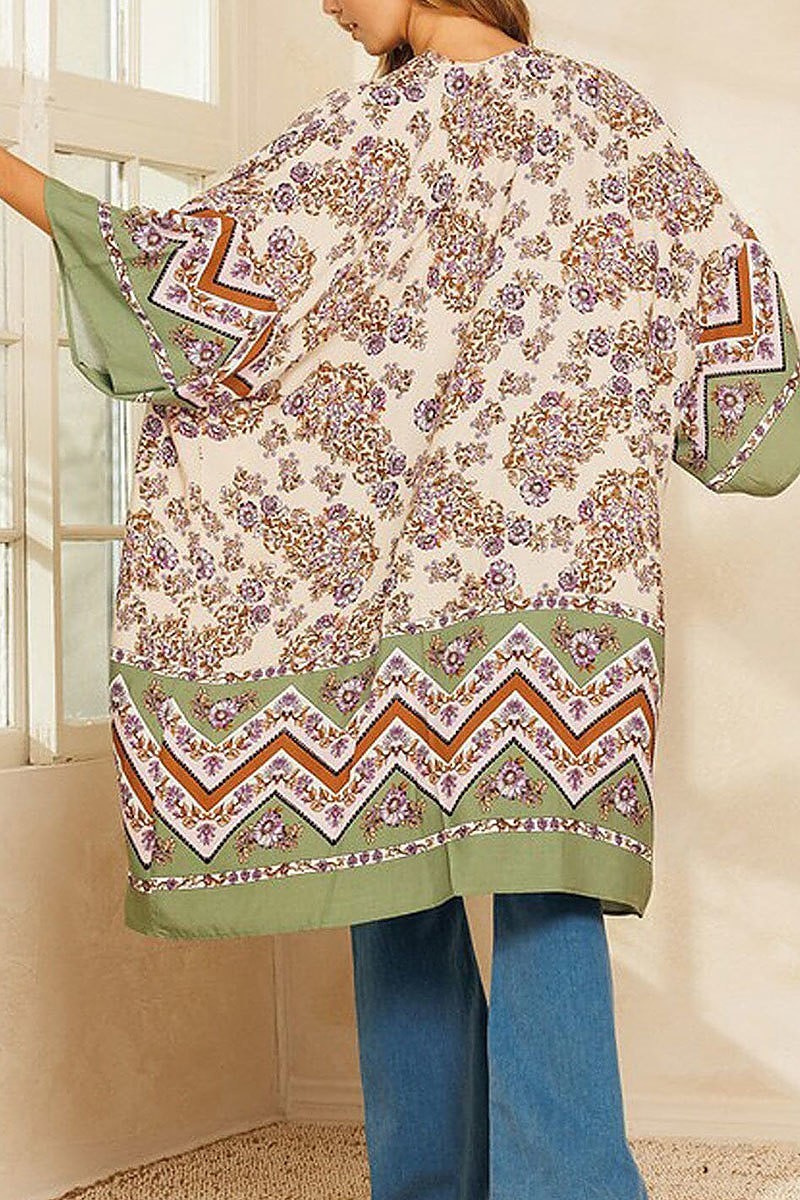 Multi print duster cardigan (EDWT8679)