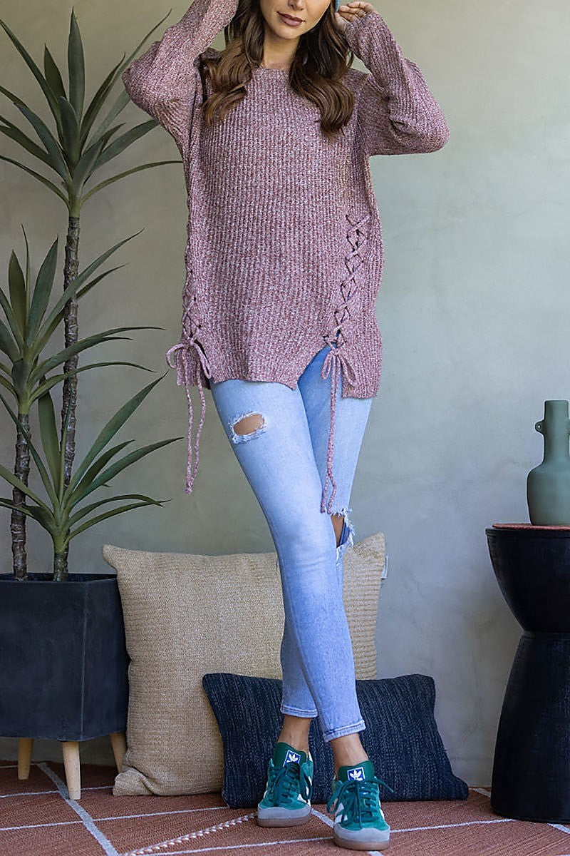 Soft knit crisscross sweater (EDSW3670)