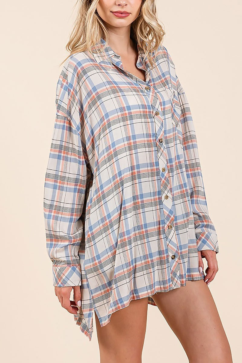 Lightweight oversized woven shirt (EDH2295)