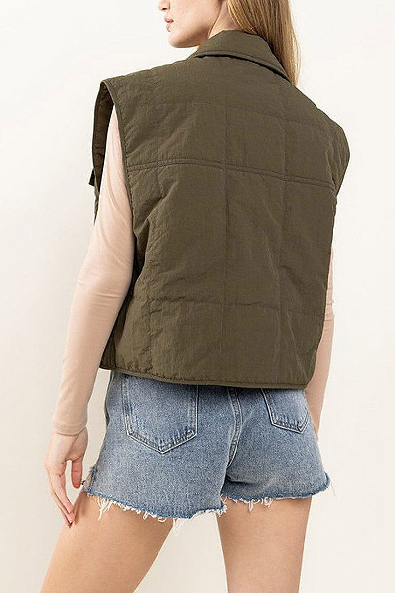 Button closure front pockets vest (EFWT6193)