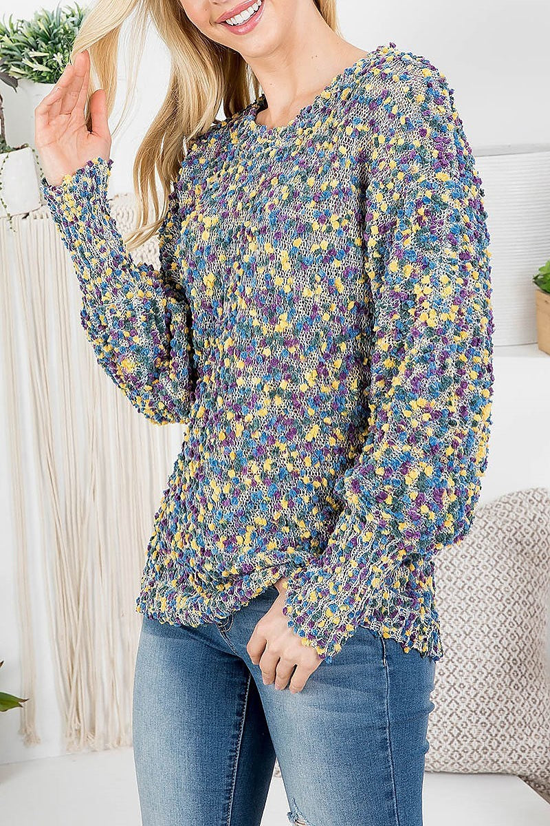 Multi color dot loose fit sweater (DGS5629)