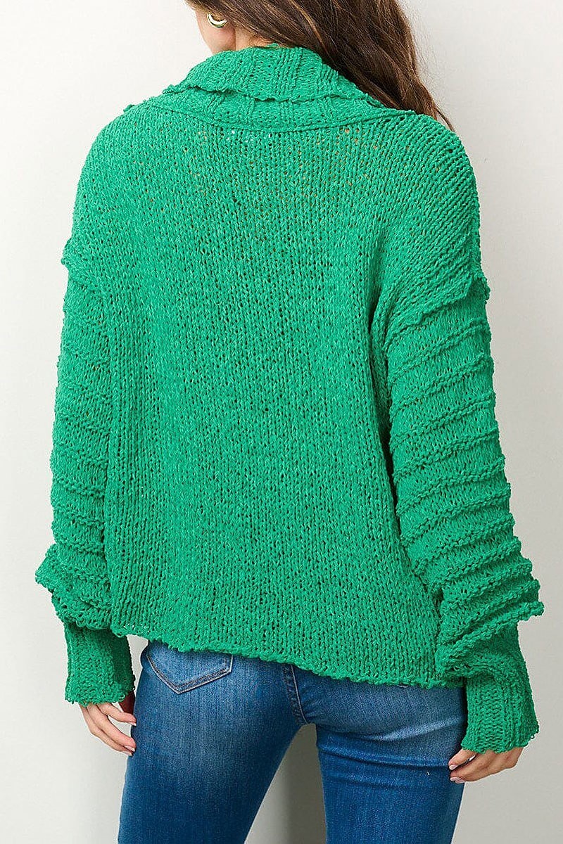 Long sleeve turtle neck knitted sweater (EFWT7005)