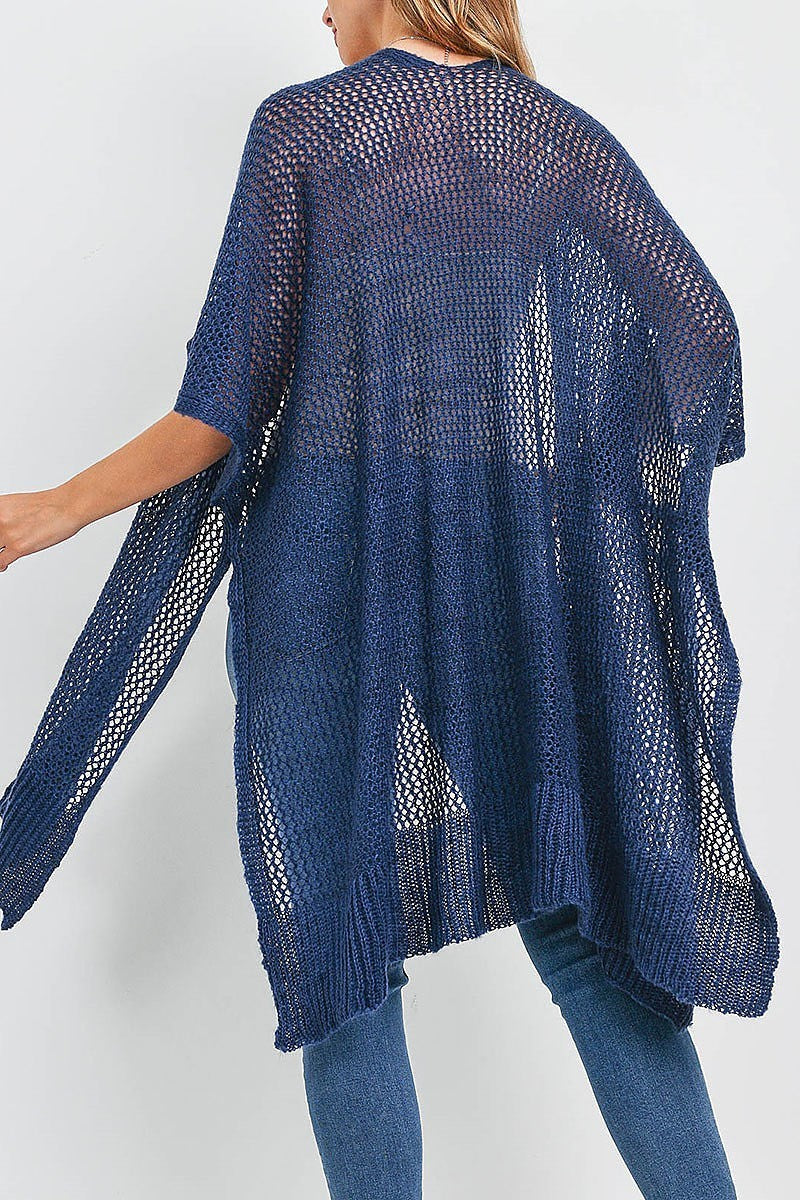 Crochet mesh summer kimono cardigan (DGS5460)