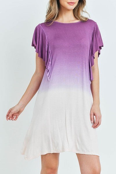 Ruffle detail tie dye tunic dress (DED5815-1)