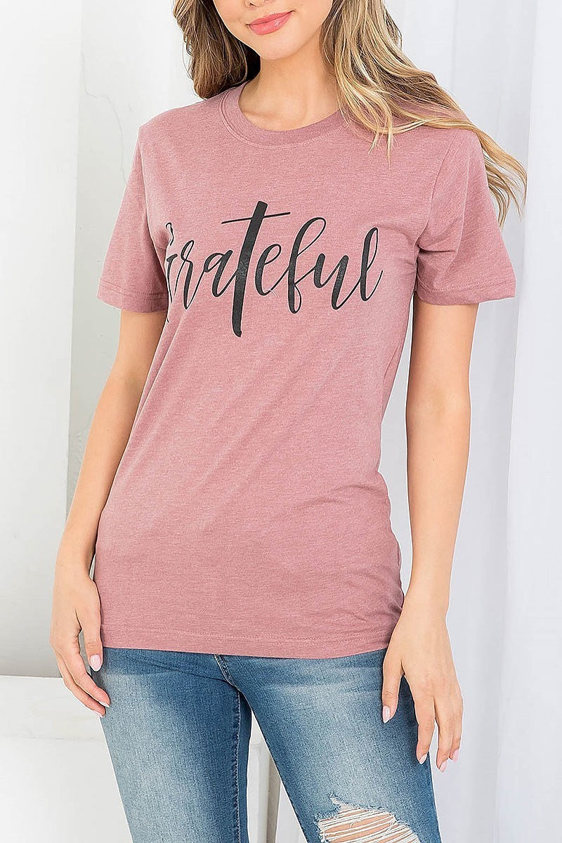 Grateful graphic tee top (EF3538)