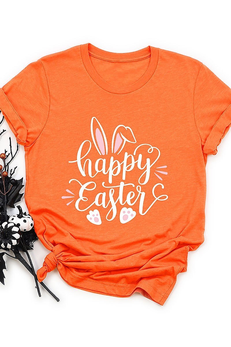 Happy easter bunny graphic top (EF3738)