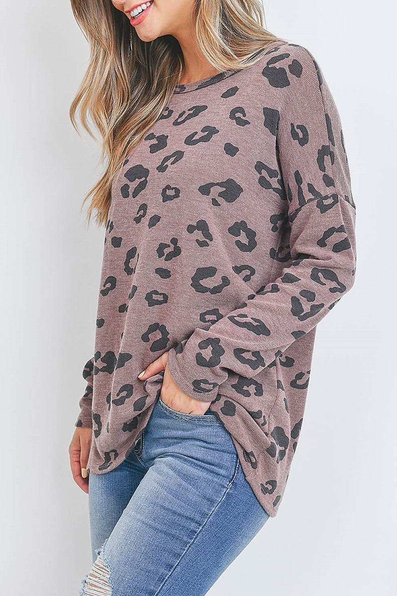 Leopard print long sleeve top (EF2738)