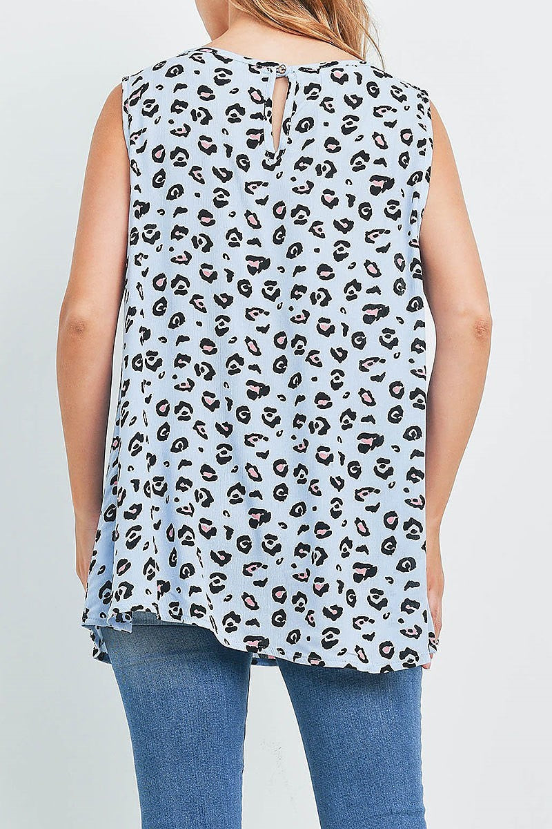 Leopard print tank top with pocket (EF1039)