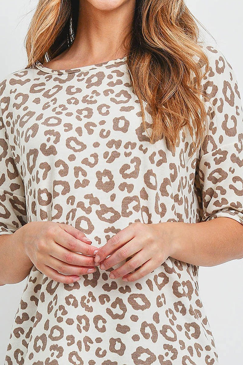 Boat neck leopard print top (EF1266)