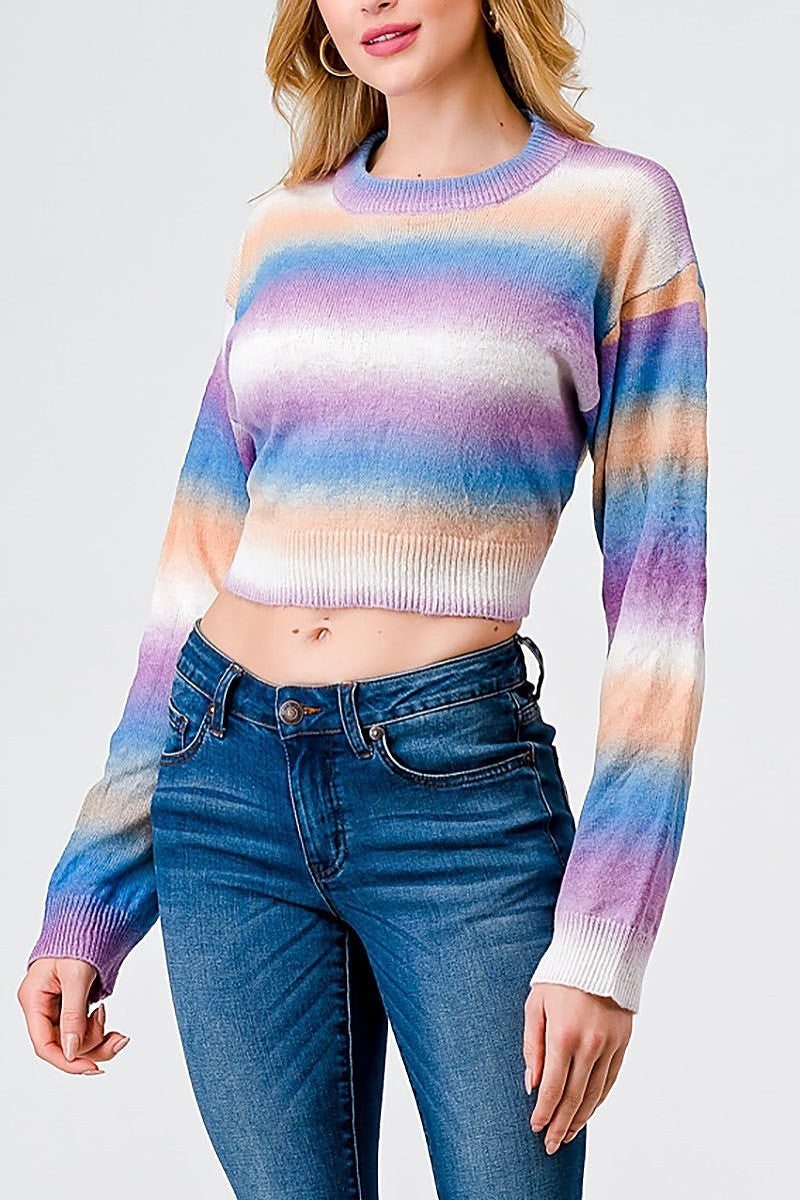 Long sleeve open back cropped sweater (TED1980)