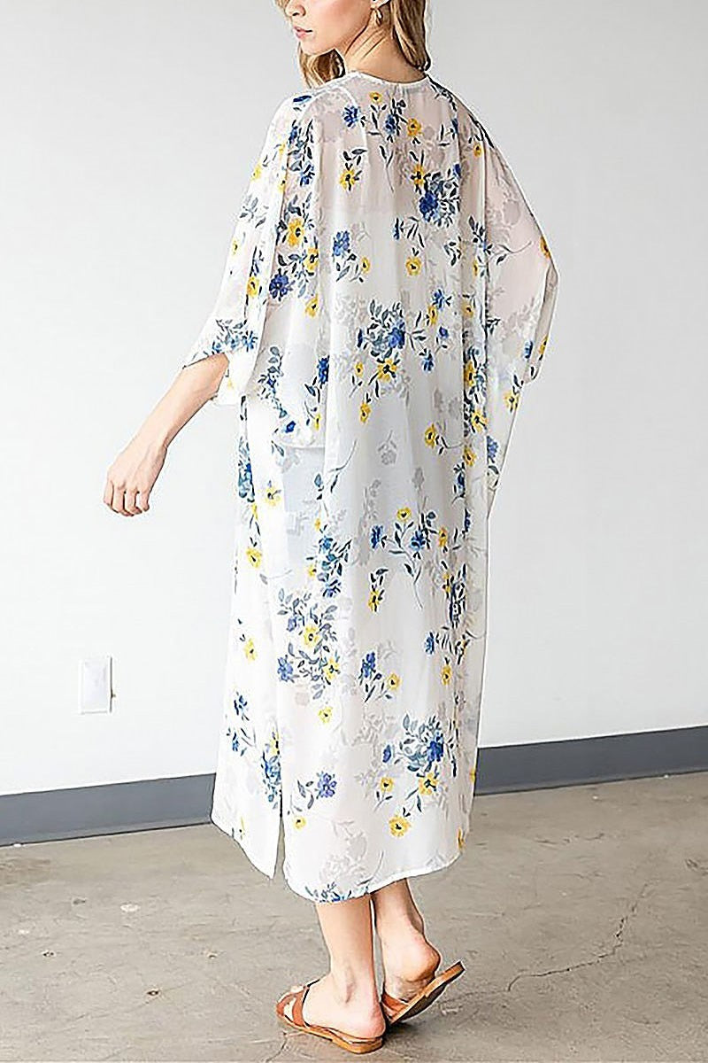 Floral long body cardigan (EF6115)