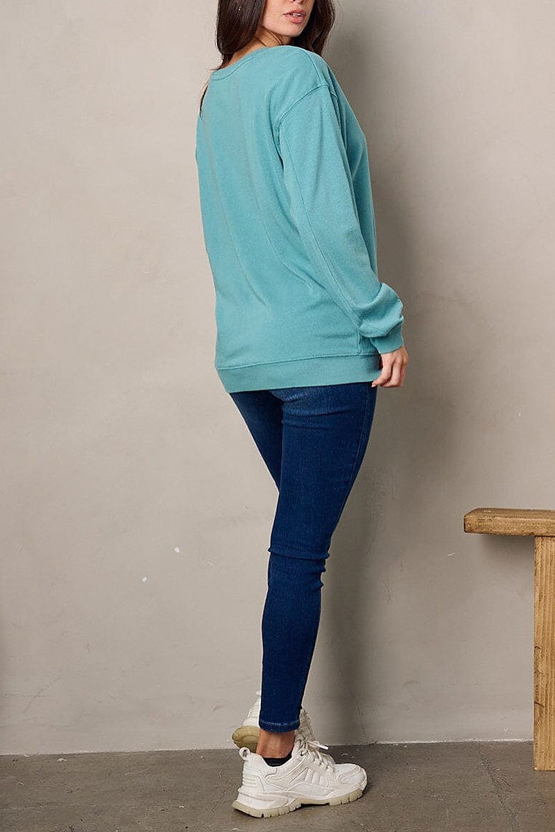 Long sleeve graphic sweater (EFWT2178)