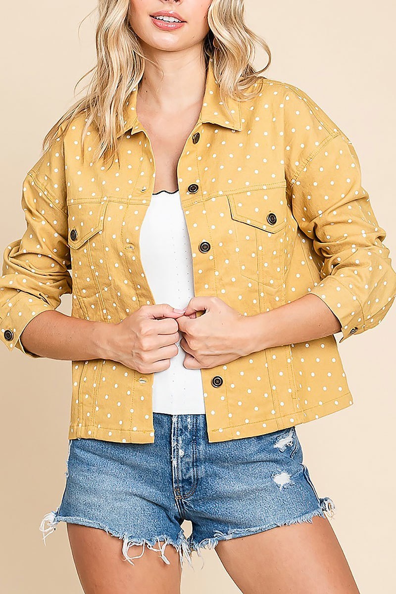 Polka dot shirt jacket (EDH1408)