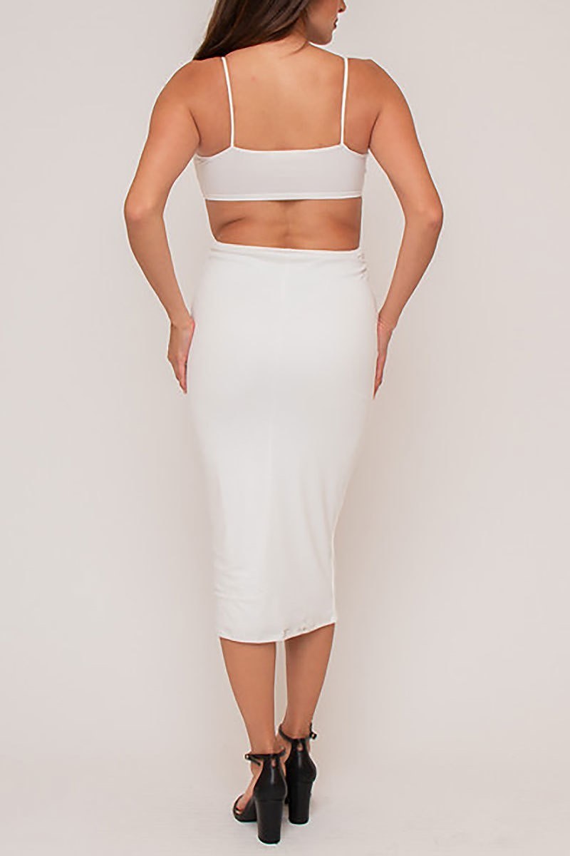 Cami midi dress with cut out waist line (EDVC2555)