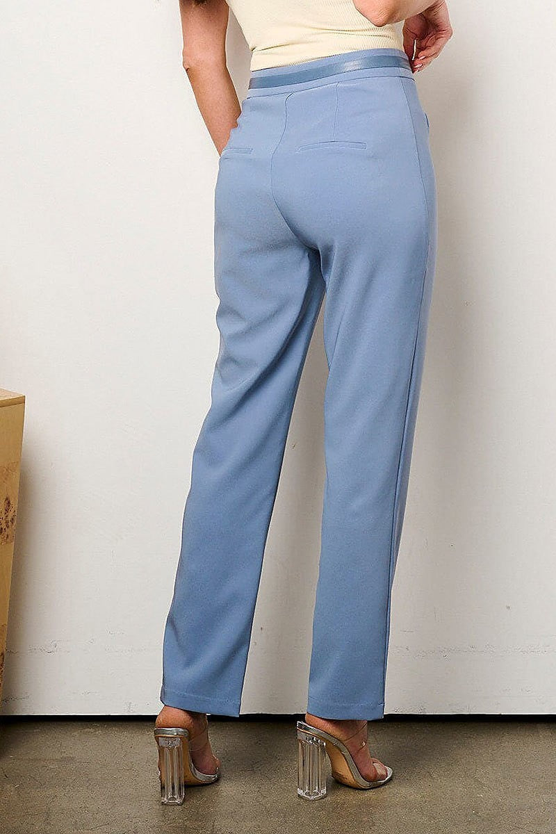 Zip up detailed wide leg pants (EFWT9082)