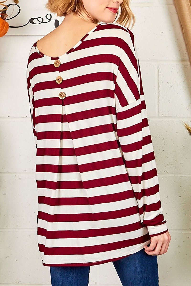 Long sleeve stripe top (EF4885)