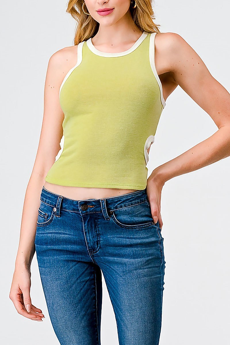 Cutout back color block solid top (TED1808)