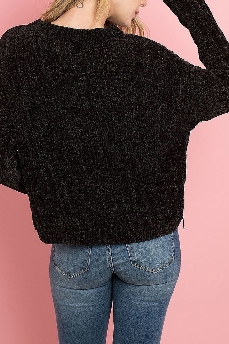 Crew neck loose fit chenille sweater (DGS5070)